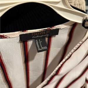 Forever 21 Long Sleeve Striped Crop Top